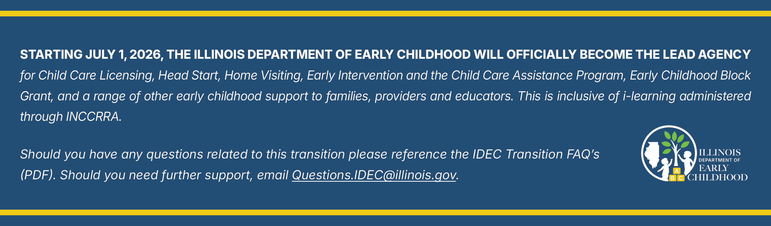 i-learning is now under IDEC alert banner
